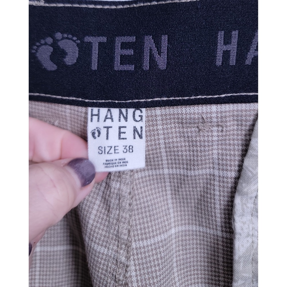 Hang Ten Beige Plaid Hybrid Casual Board Shorts Men's size 30 - Picture 8 of 9